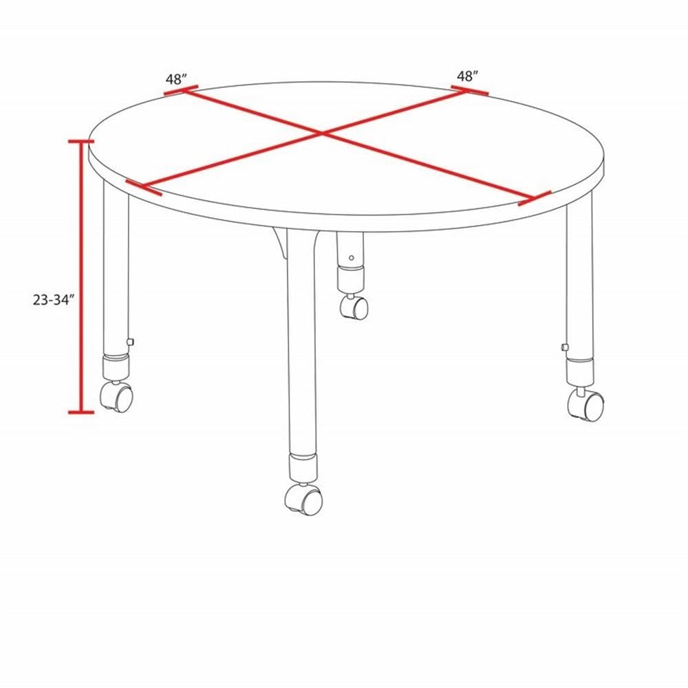 48" Round Mobile Table with 4 Navy Blue Chairs B9385