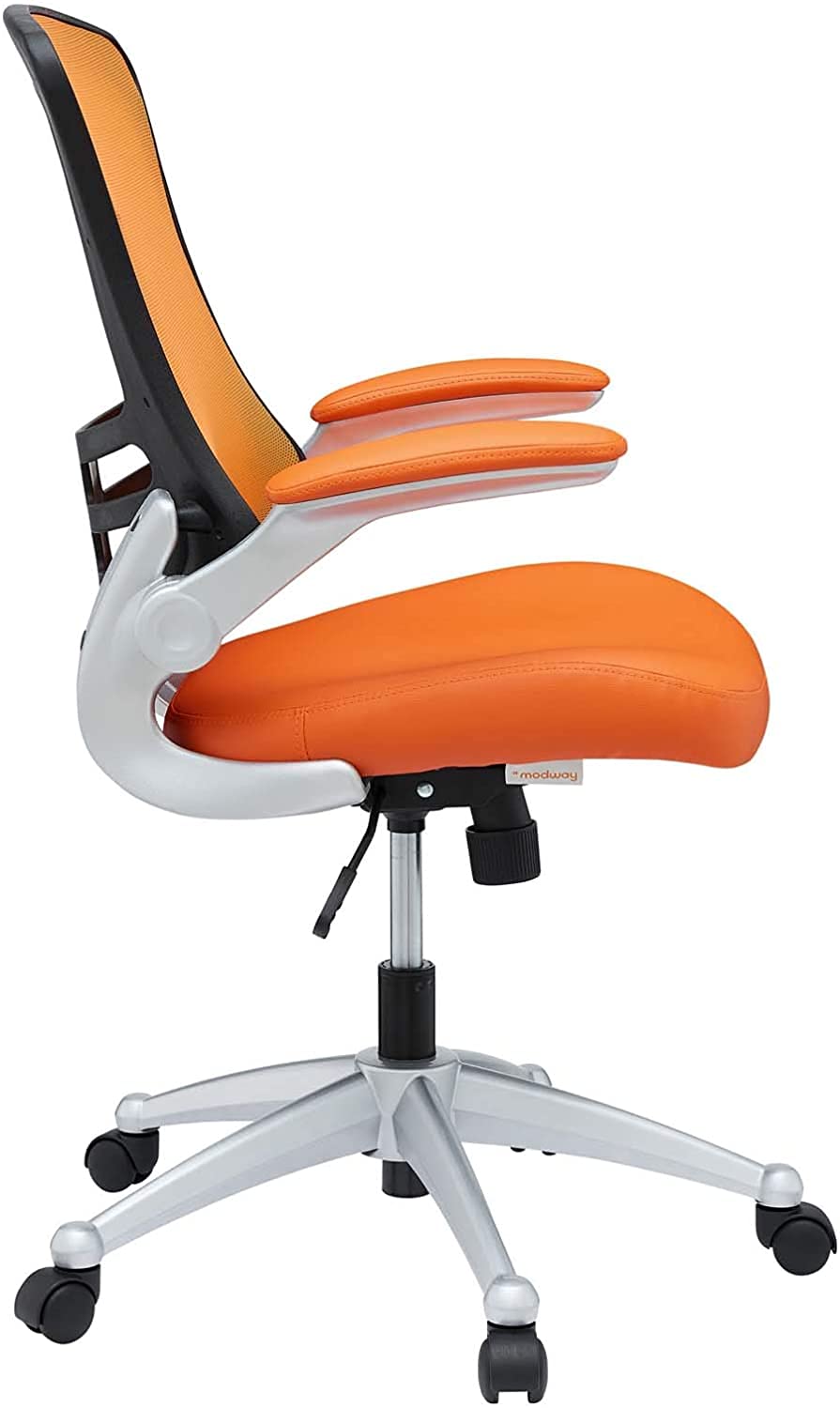 Orange Mesh Back Vinyl Seat Office Chair P6456