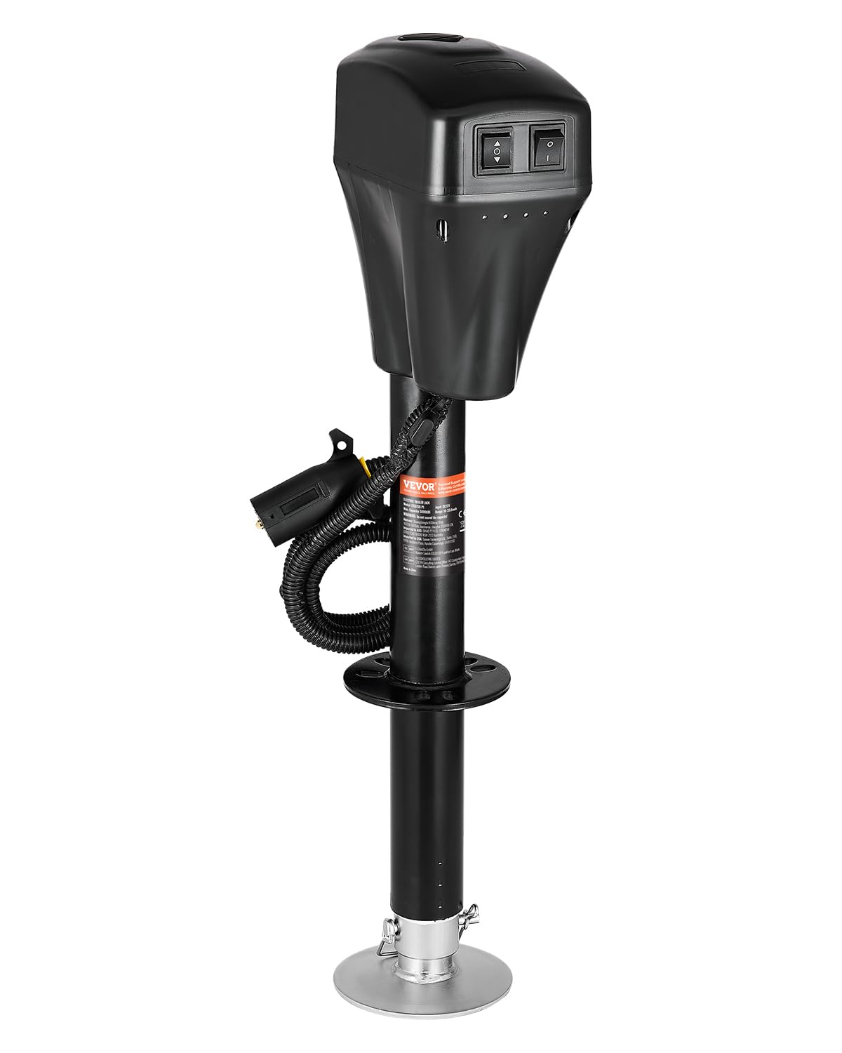 Electric Trailer Jack 5000 lbs 10"-28.3" Lift Black W7438