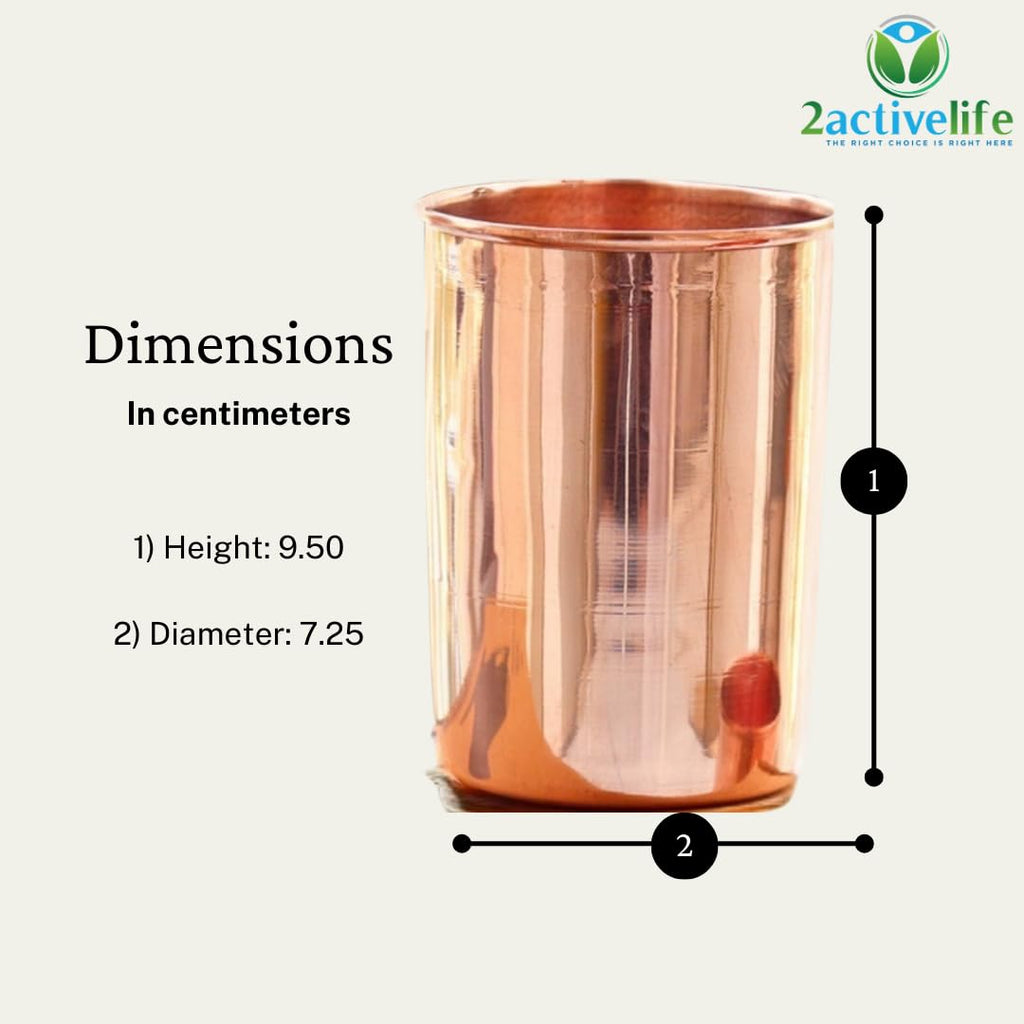 Copper Drinking Cups Set of 2, 350ml Unlined Uncoated T132
