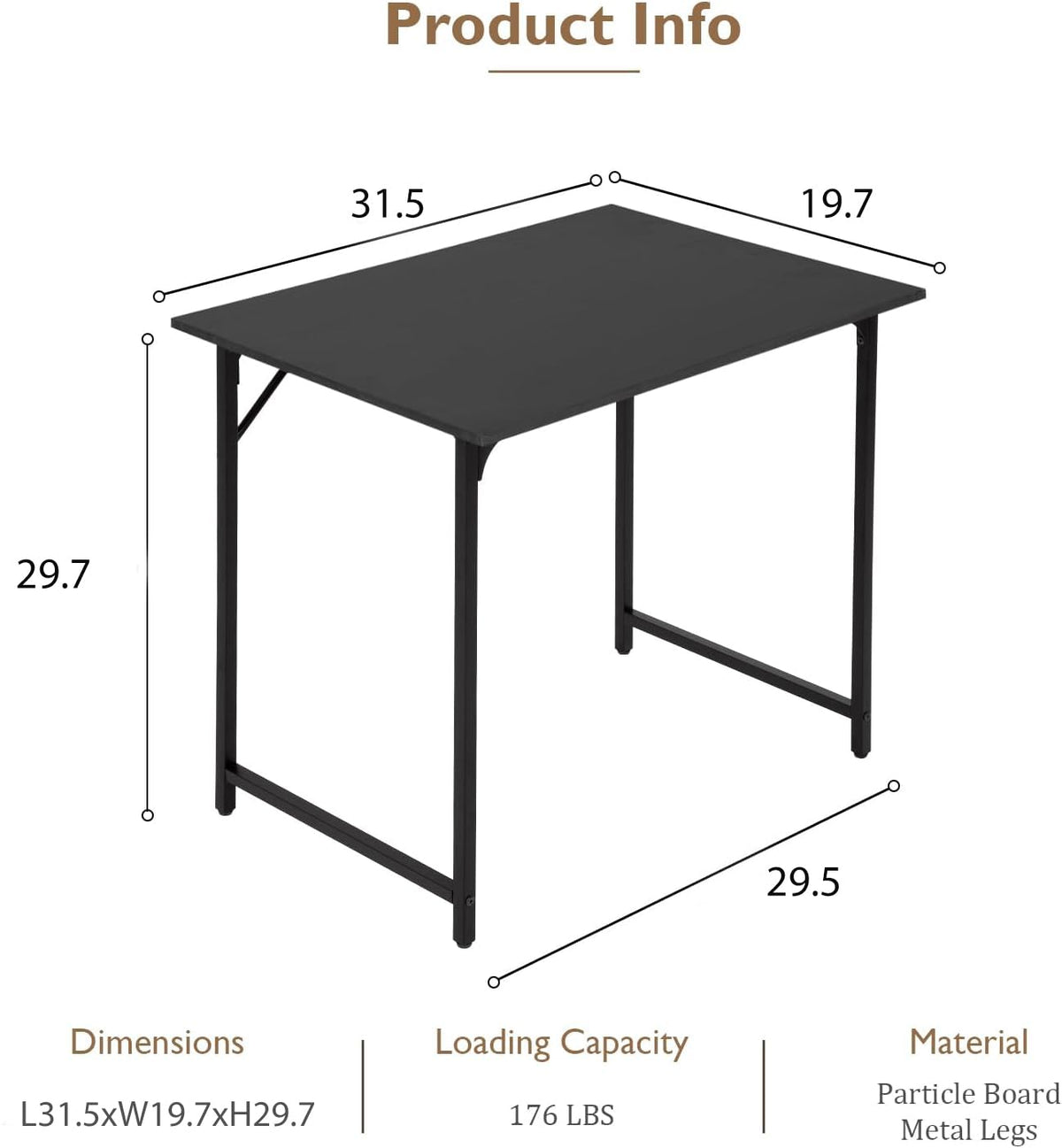 32 Inch Black Computer Desk P969856