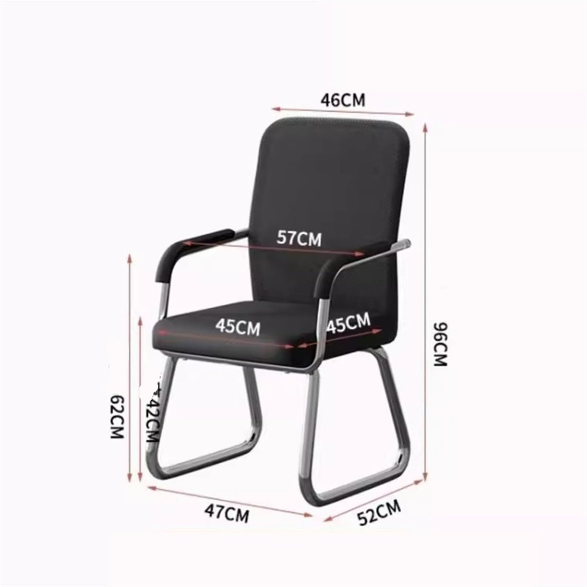 Breathable Mesh Office Chair with Armrests and Chrome Plated Metal Frame G7767