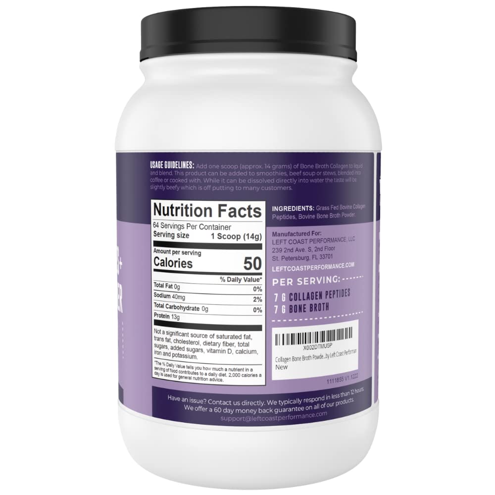 Collagen Bone Broth Powder, Unflavored, 2lb C817889