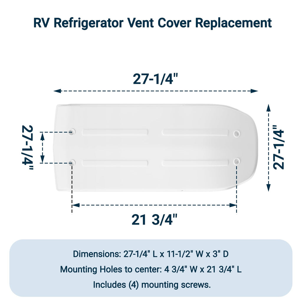 White RV Refrigerator Vent Cover Replacement N877743