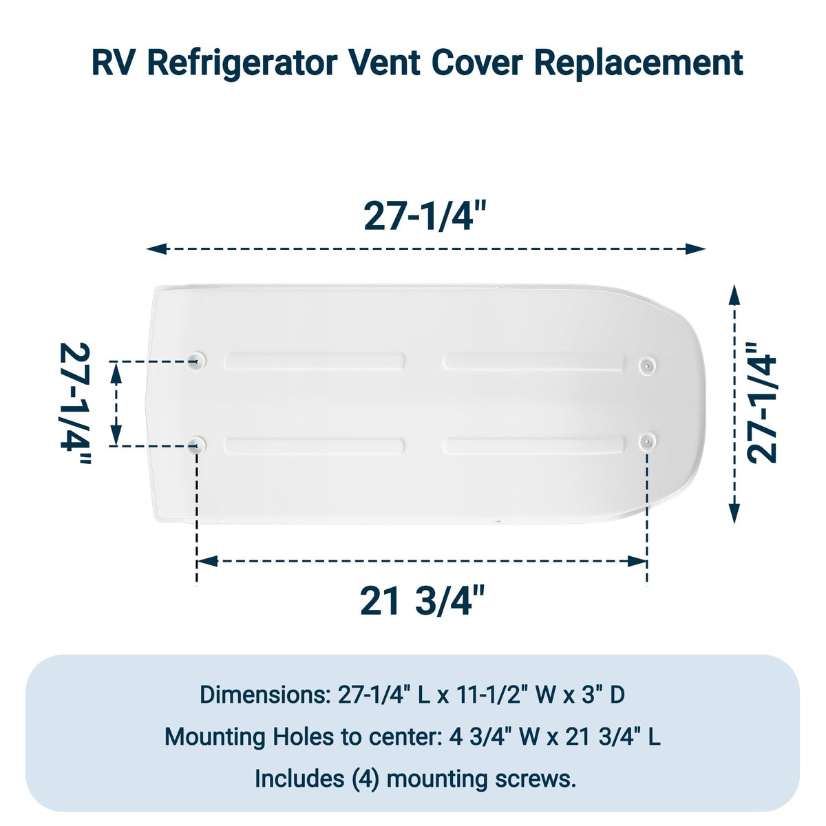 White RV Refrigerator Vent Cover Replacement N877743