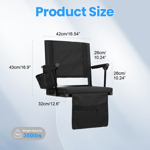 2-Pcs Folding Stadium Seat with Back Support & Cushion V4143