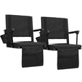 2-Pcs Folding Stadium Seat with Back Support & Cushion V4143