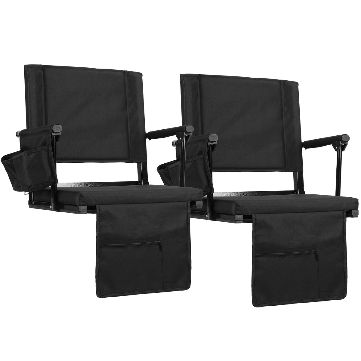 2-Pcs Folding Stadium Seat with Back Support & Cushion V4143