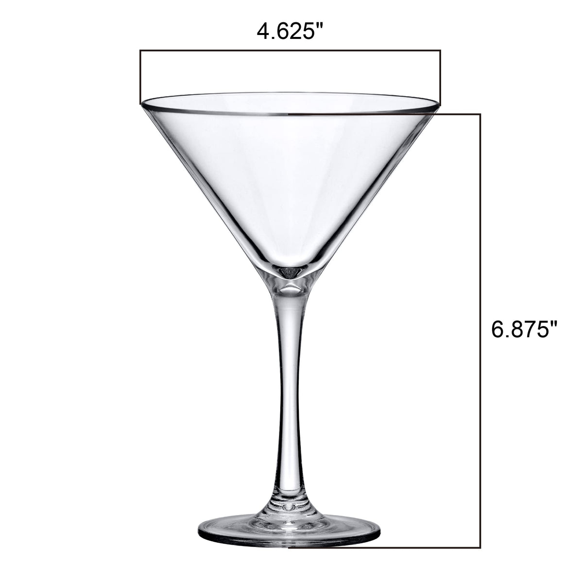 10-Ounce Plastic Martini Glasses Set of 6, Reusable, BPA-Free, Shatter-Proof, Dishwasher-Safe R21550