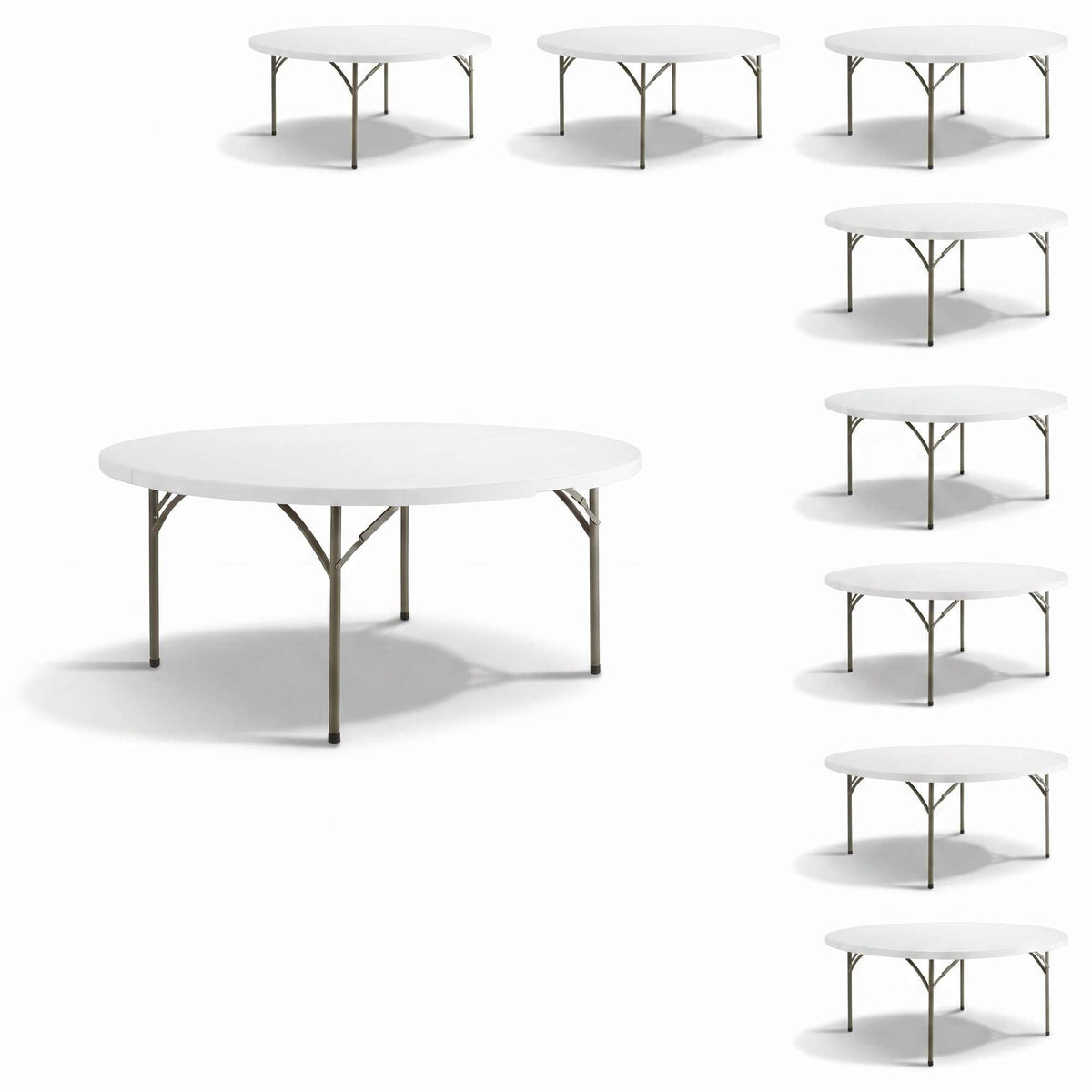 72-Inch Round Plastic Folding Tables 9-Pack G7178