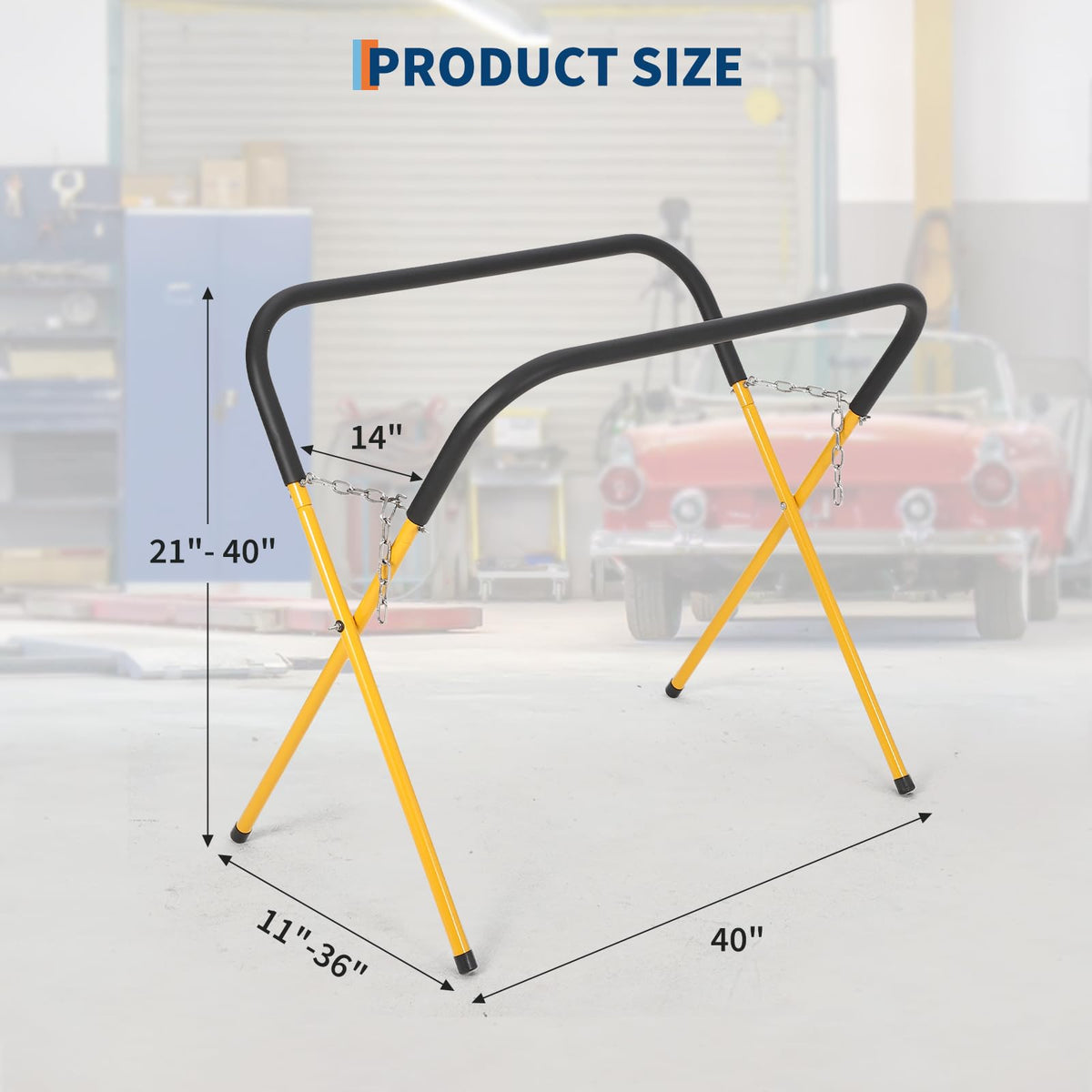 Heavy Duty Folding Work Stand 500 lbs Capacity Yellow K632285