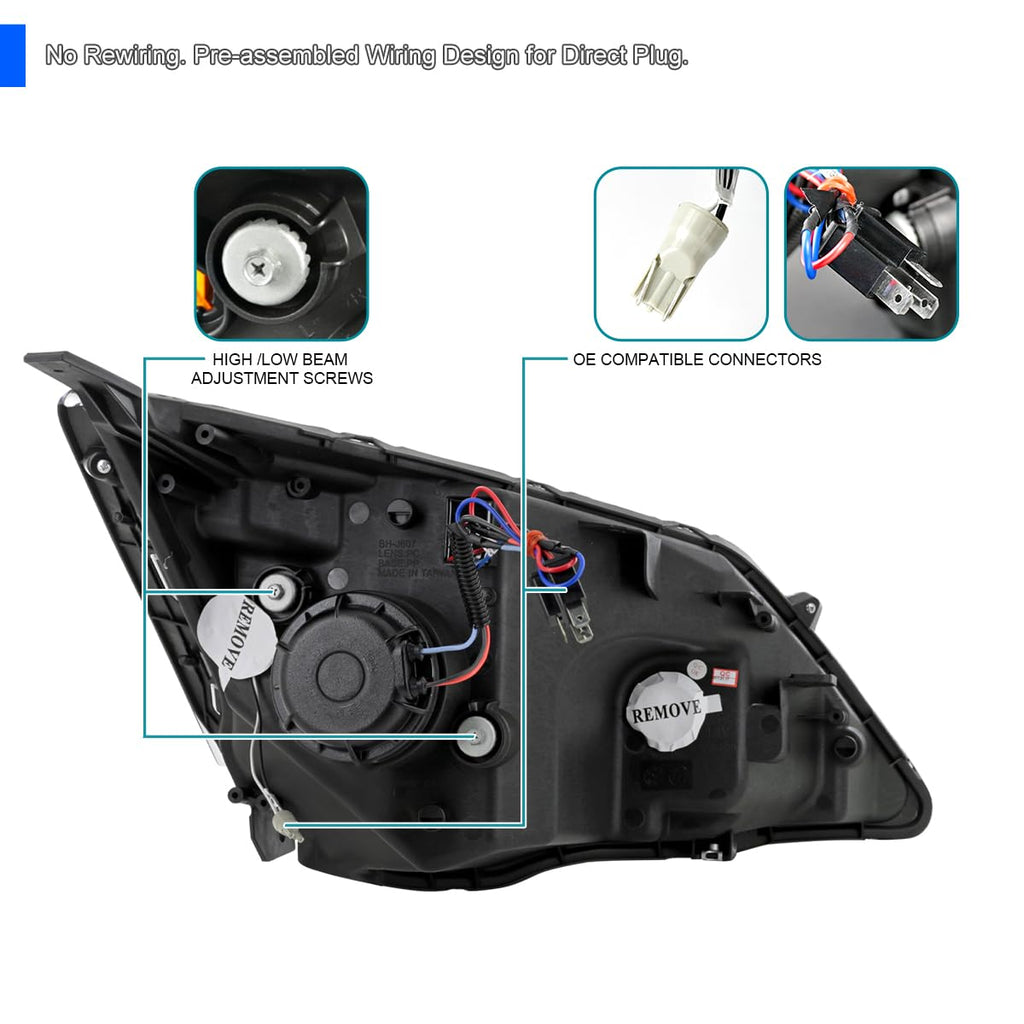 Glossy Black LED Projector Headlights Y373944