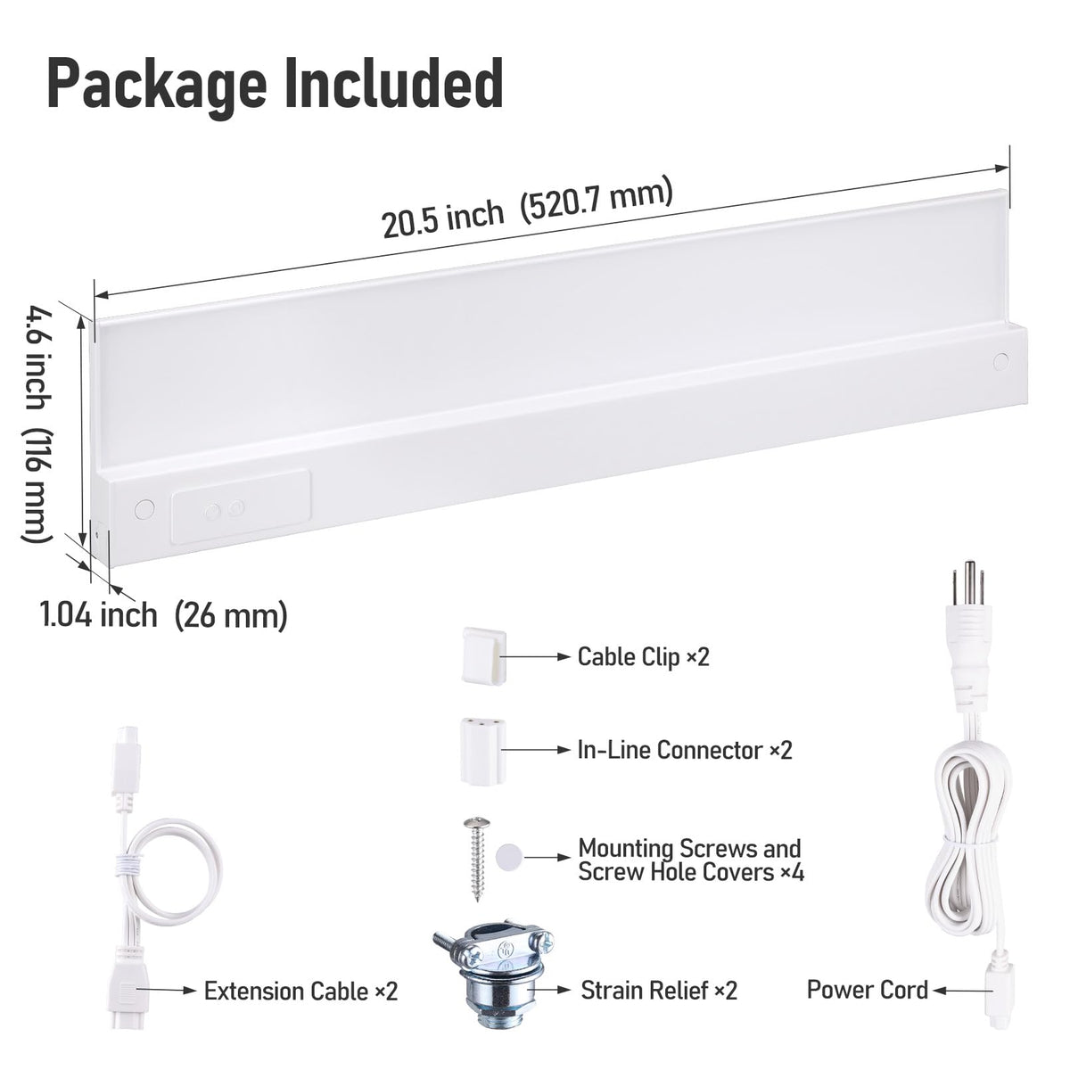2-Pack Ultra-Slim LED Under Cabinet Lighting H122