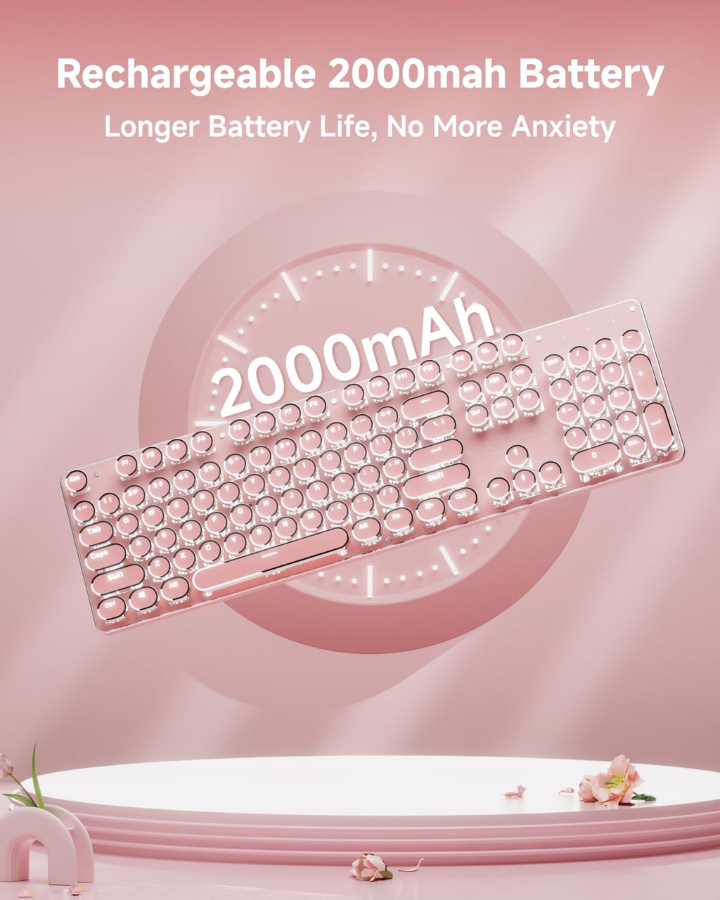 Pink Wireless Mechanical Keyboard X52012