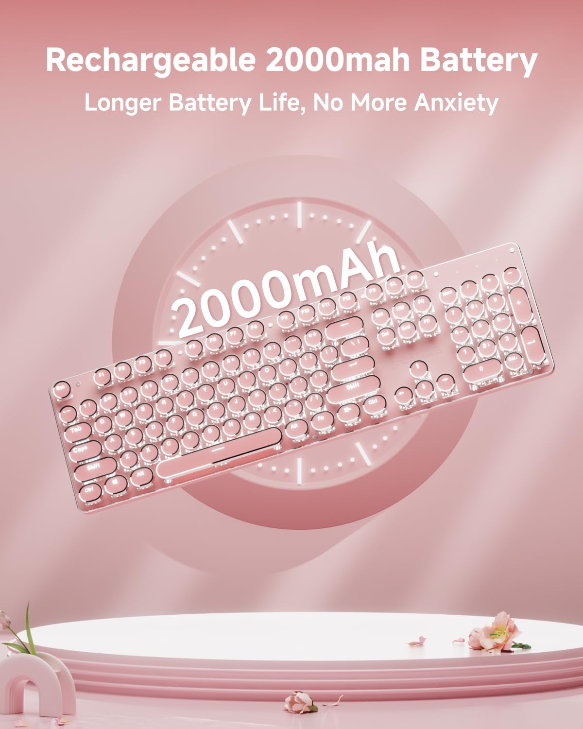 Pink Wireless Mechanical Keyboard X52012
