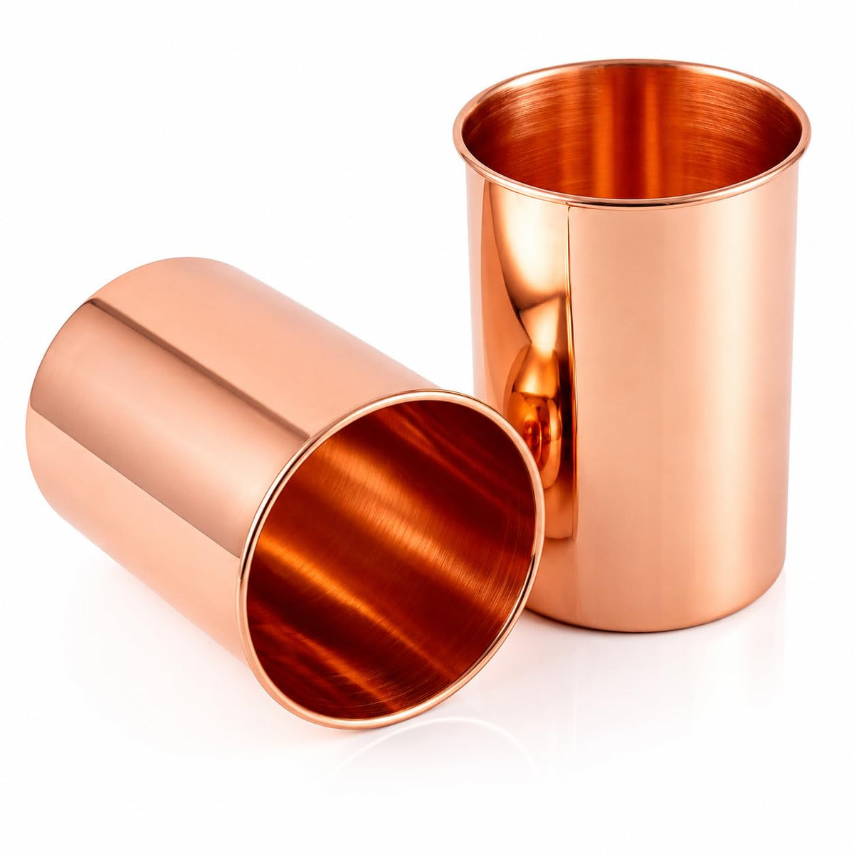 Copper Drinking Cups Set of 2, 350ml Unlined Uncoated T132