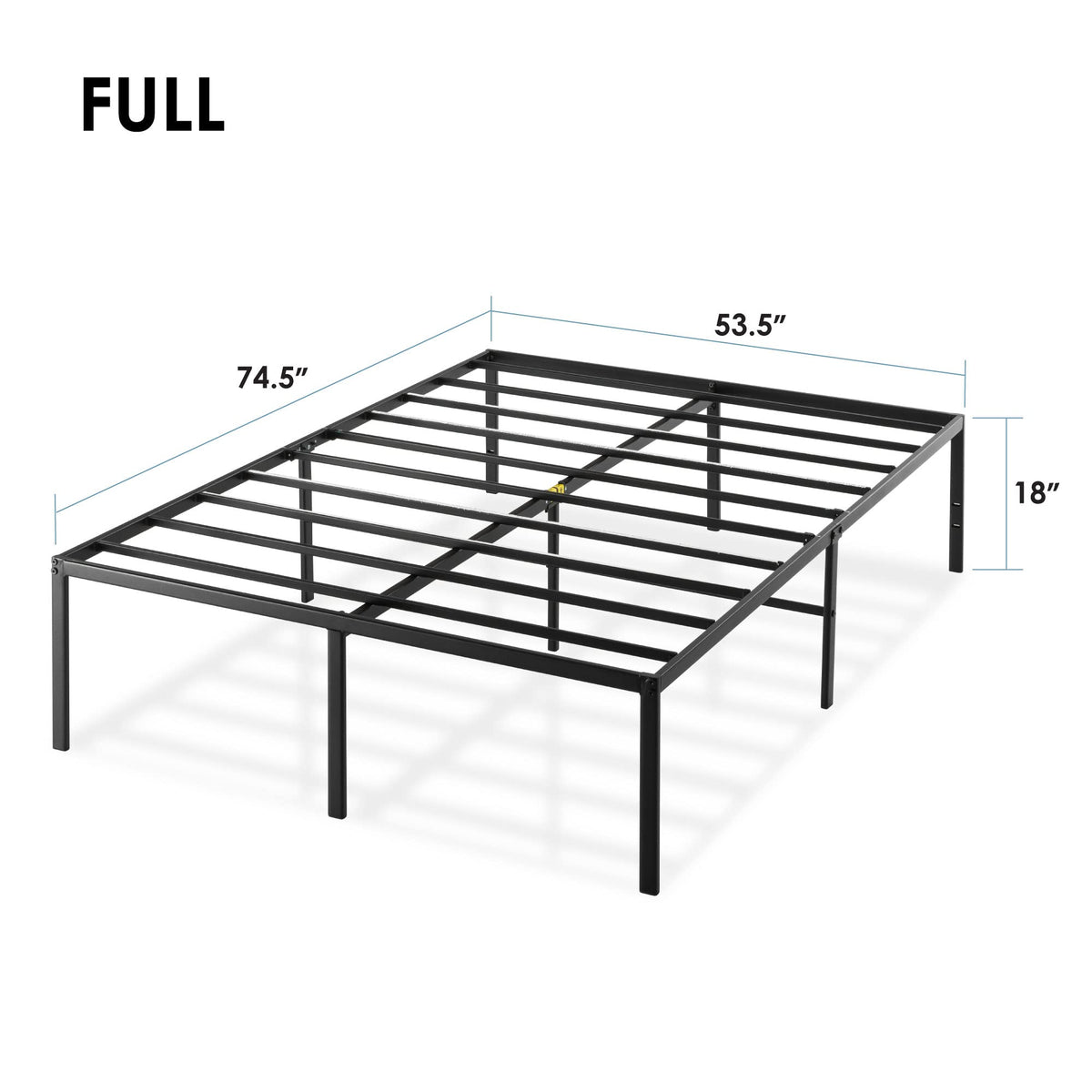 18 Inch Black Metal Platform Bed Frame G774