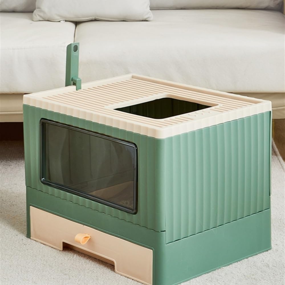 Foldable Top Entry Cat Litter Box with Lid M4807