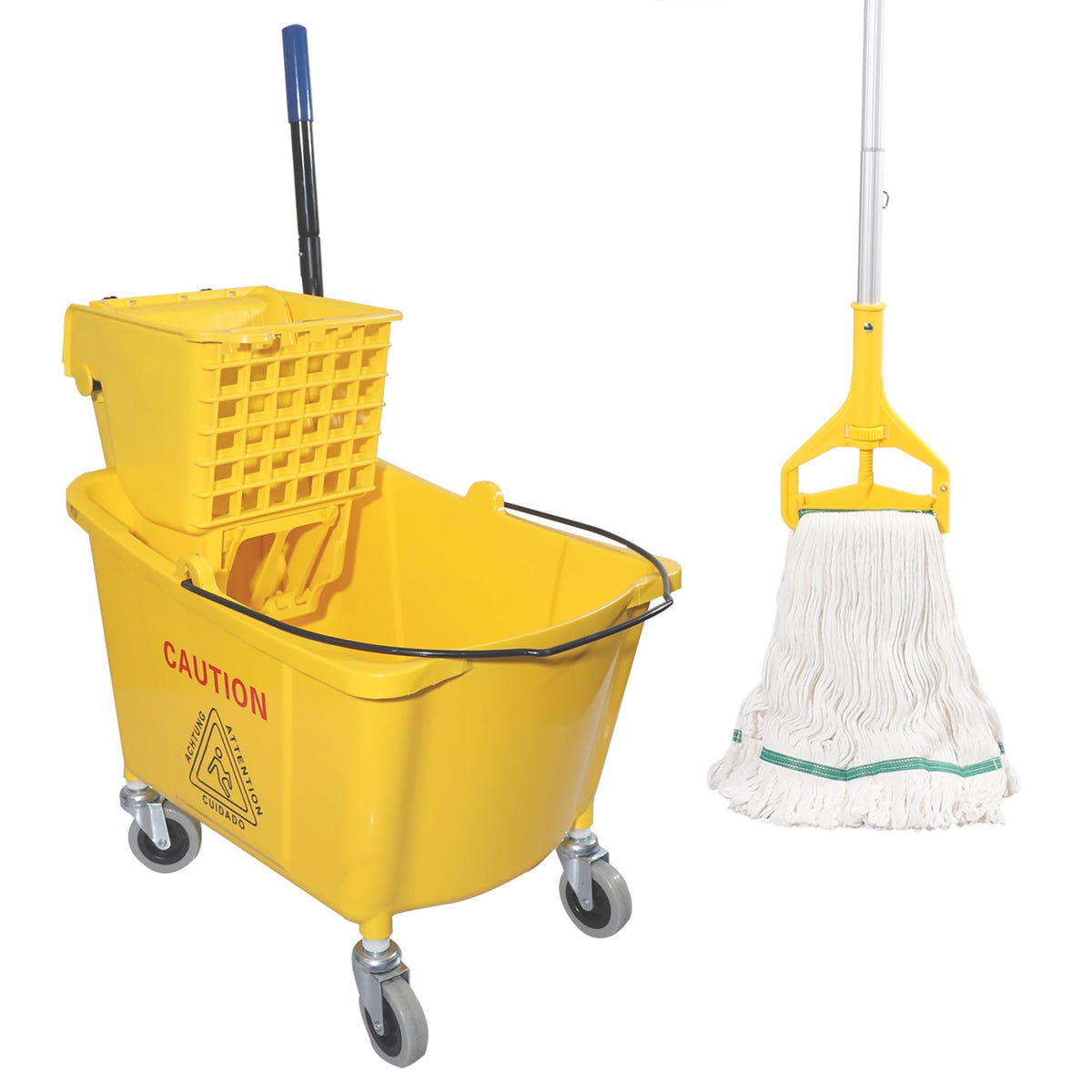 Commercial Mop Bucket with Side Press Wringer on Wheels T214980