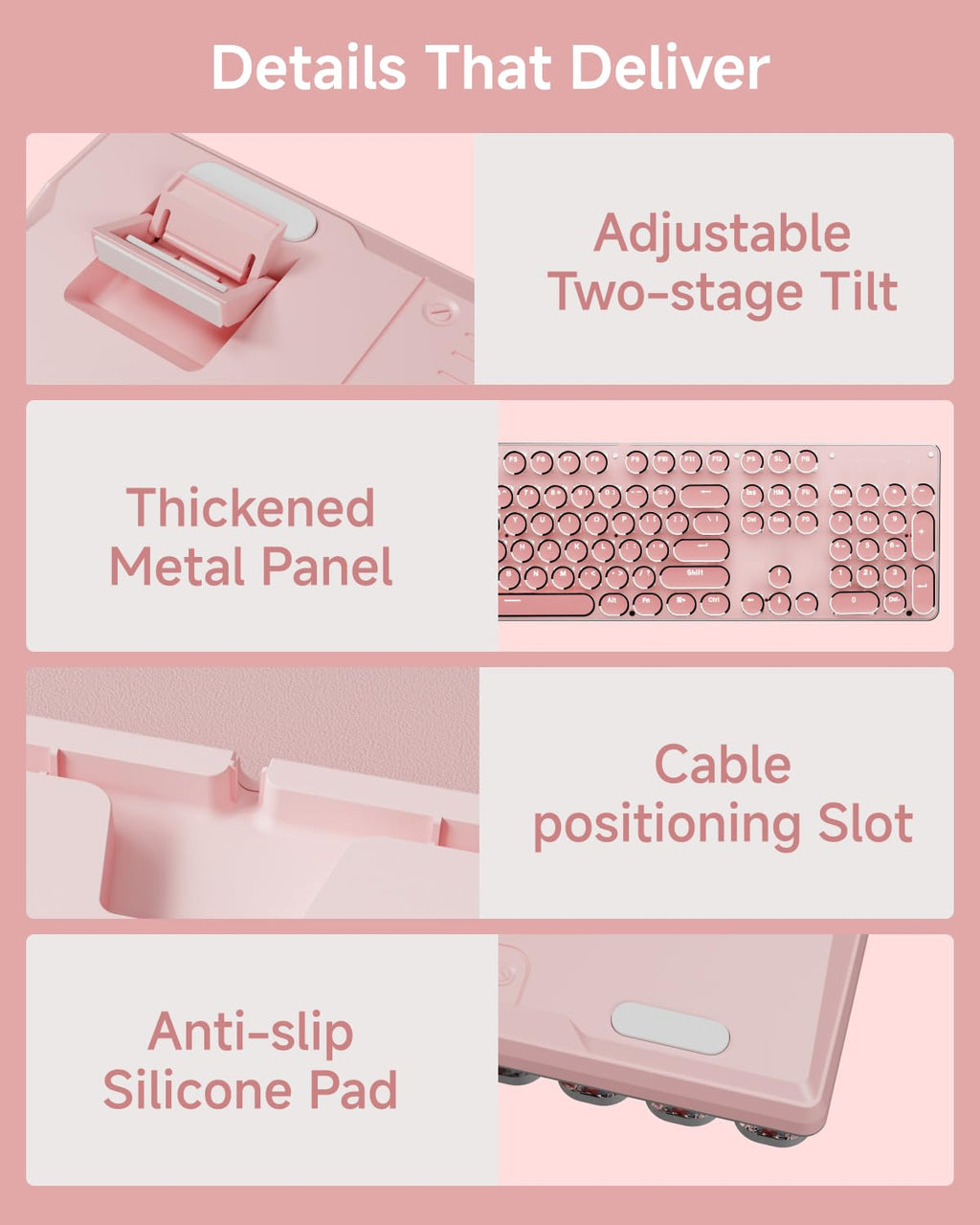 Pink Wireless Mechanical Keyboard X52012