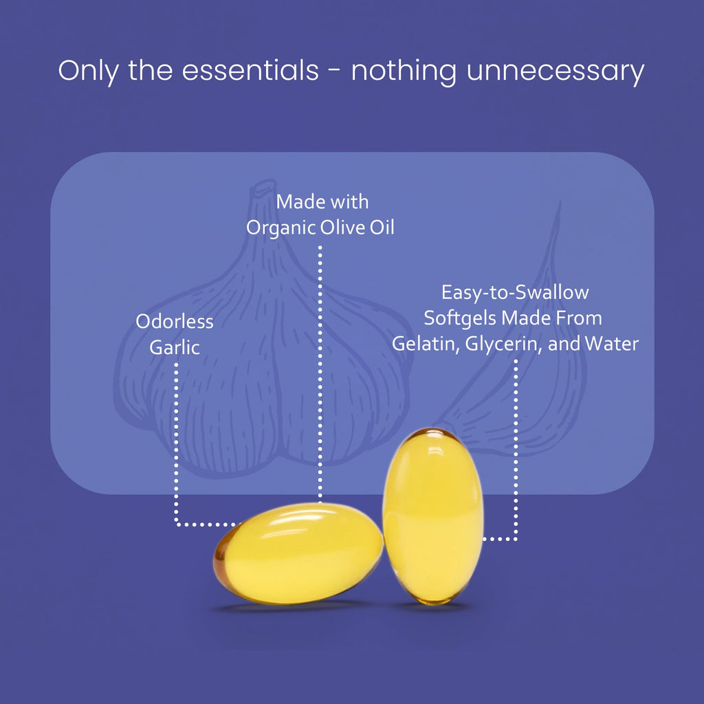 Odorless Garlic 100:1 Extract with Olive Oil 150 Softgels A387