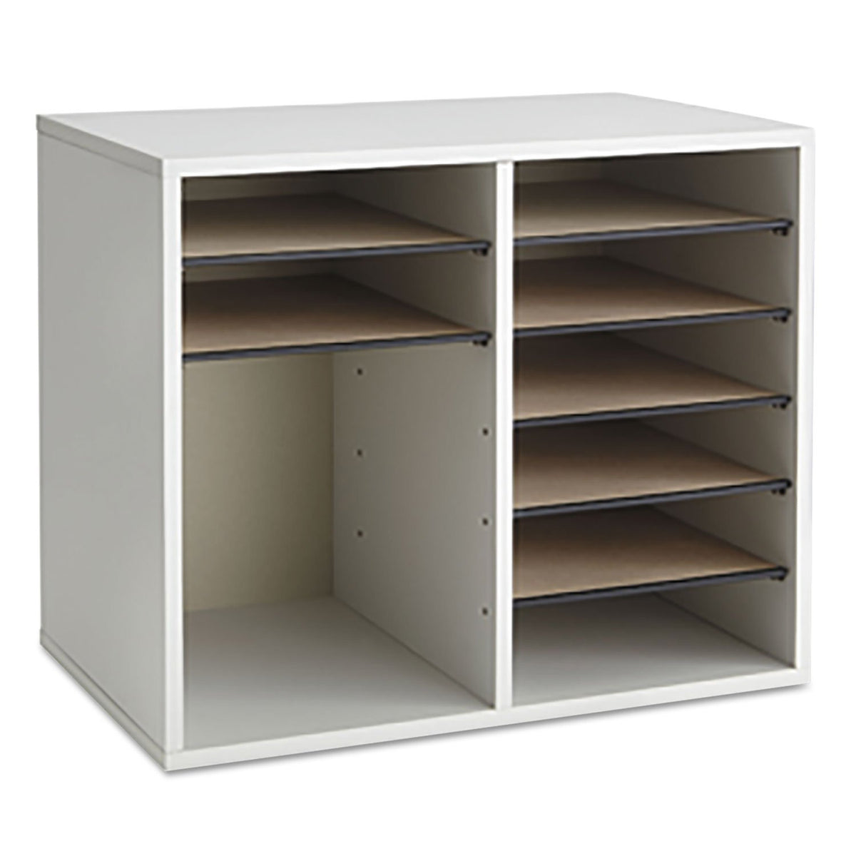12 Compartment Wood Literature Organizer Q941562