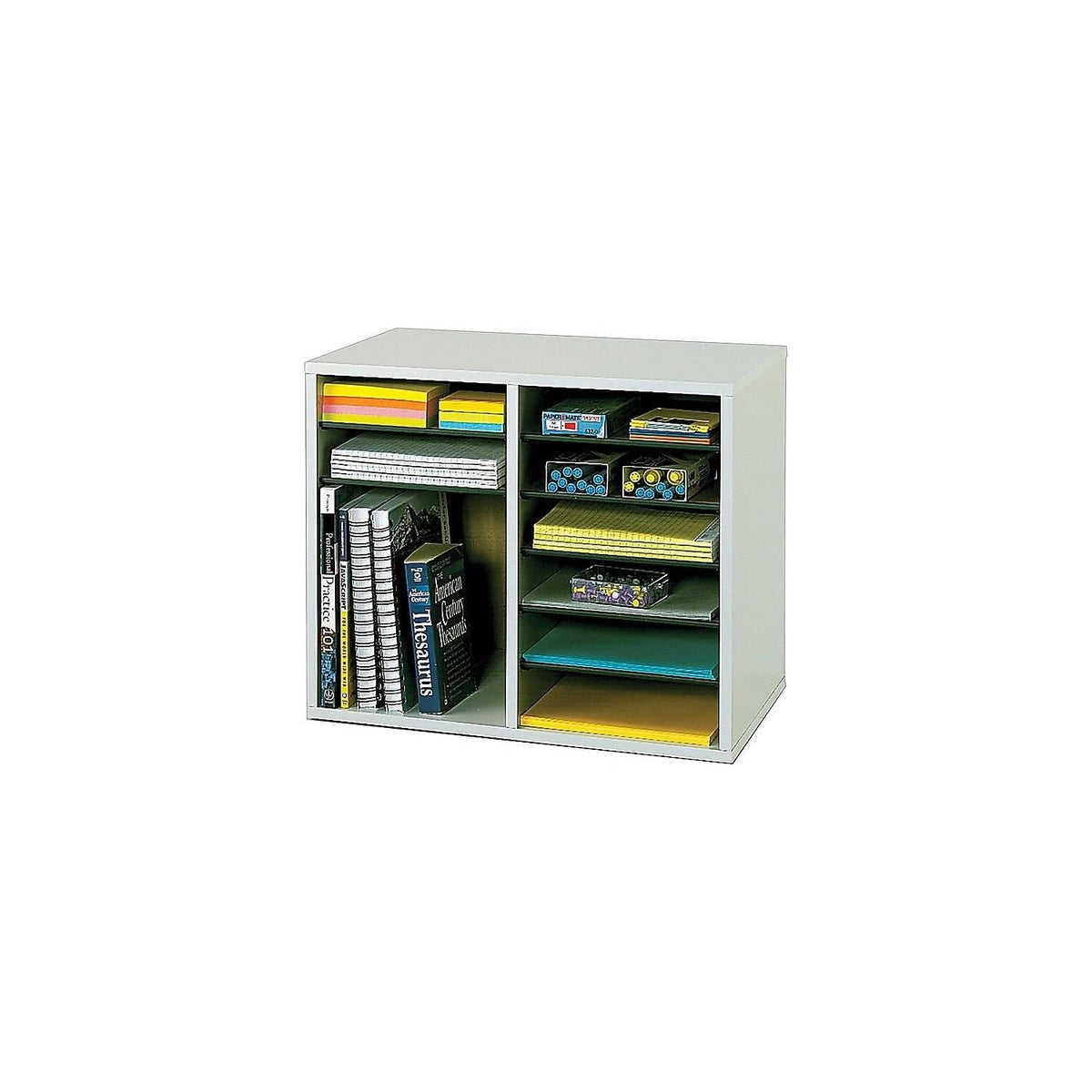 12 Compartment Wood Literature Organizer Q941562