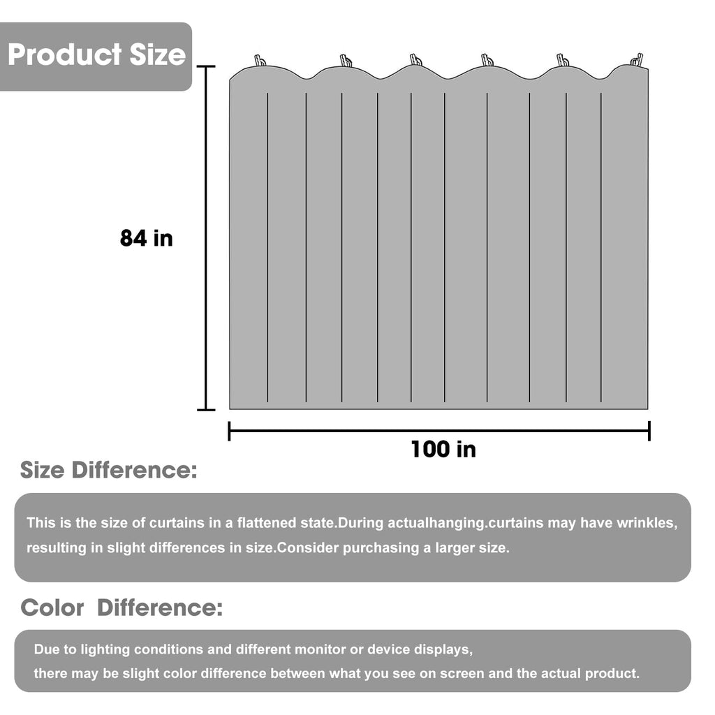 Blackout Room Divider Curtains with Hooks 1 Panel W100 × L84 Inch Black U807634