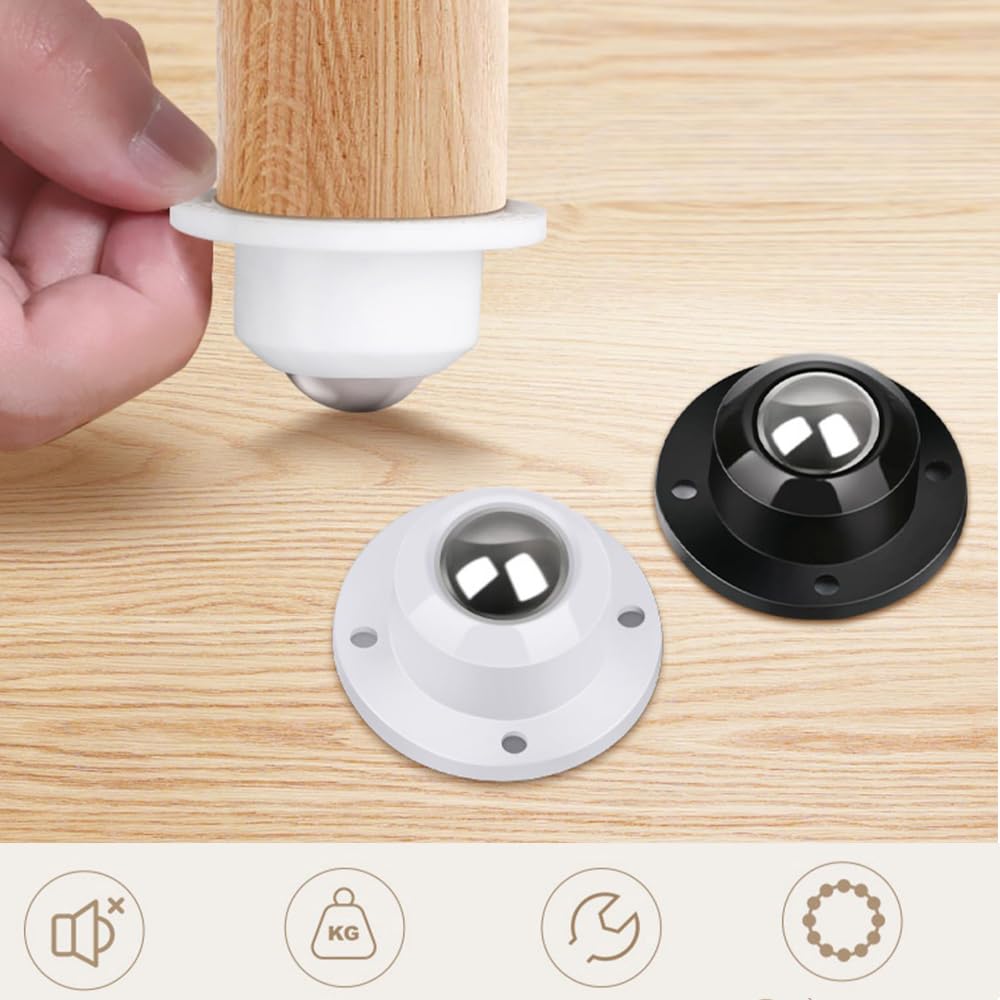 Self Adhesive Caster Wheels 0.8 Inch Black 4 Pack K652639