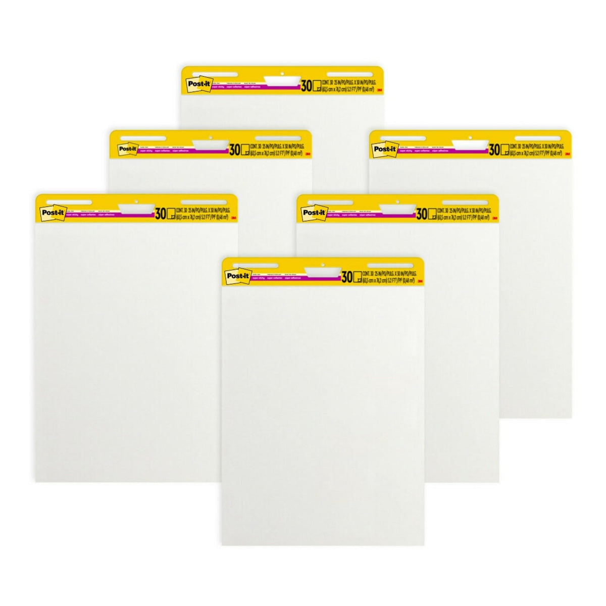 Super Sticky Easel Pads, 25" x 30", 6 Pads, White X489088