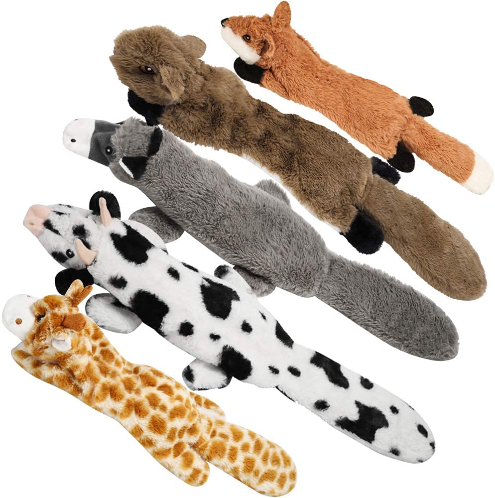 5 PCS Crinkle Plush Dog Squeaky Toys F8672