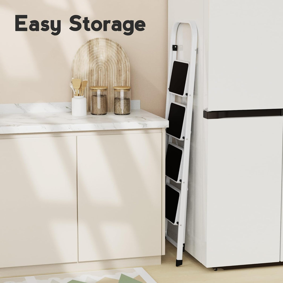 4 Step Folding Step Stool with Handle Y84987