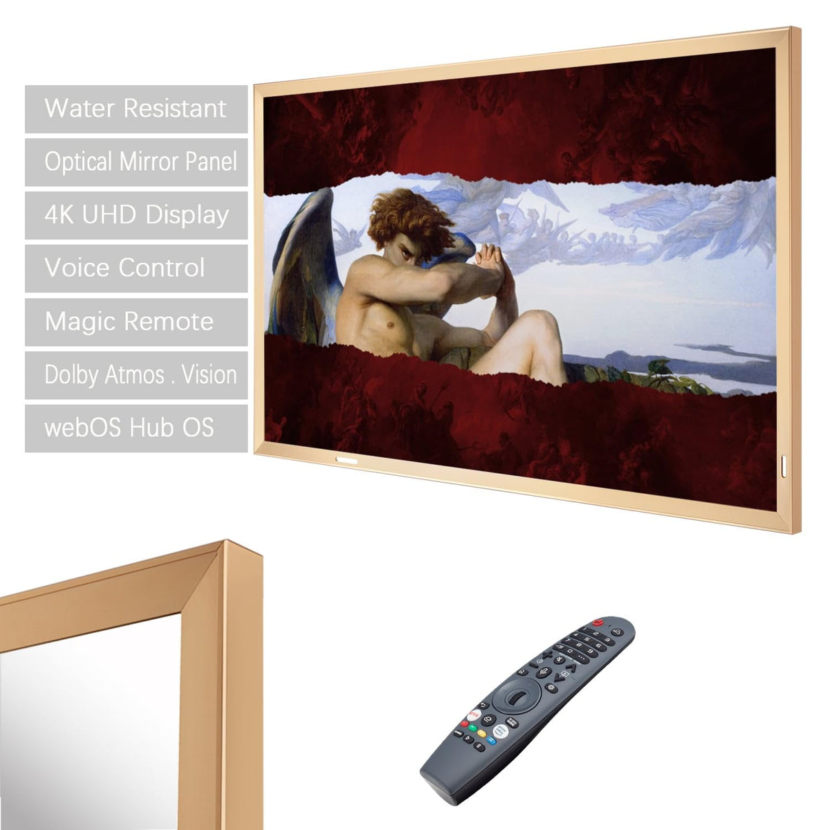 43-Inch Smart Mirror TV with Champagne Gold Aluminum Frame D85403