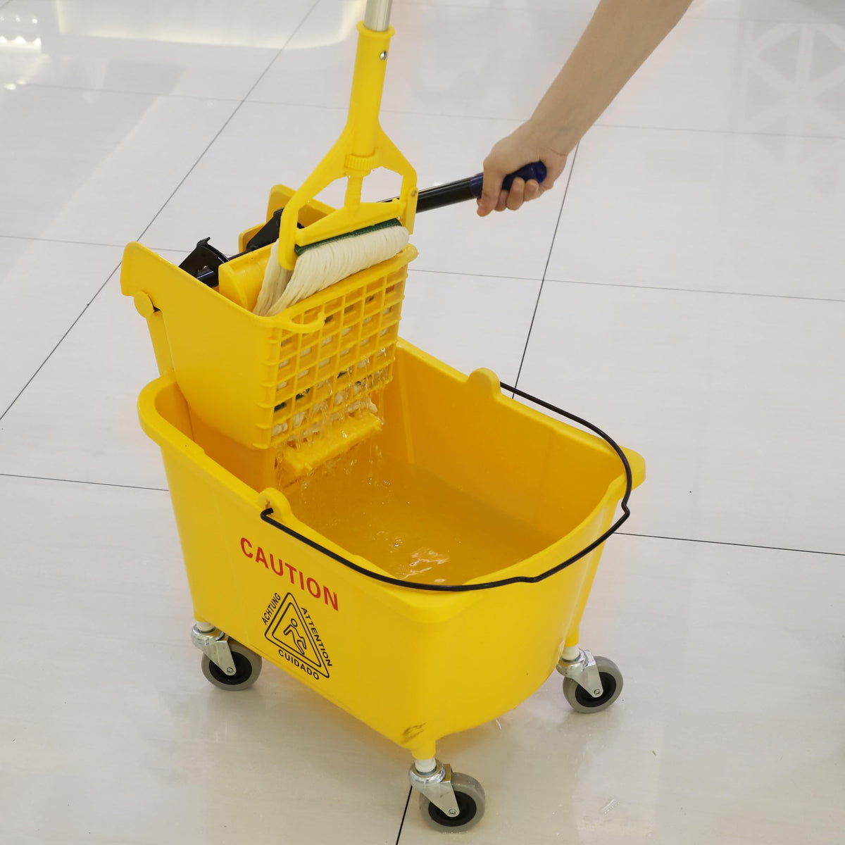 Commercial Mop Bucket with Side Press Wringer on Wheels T214980
