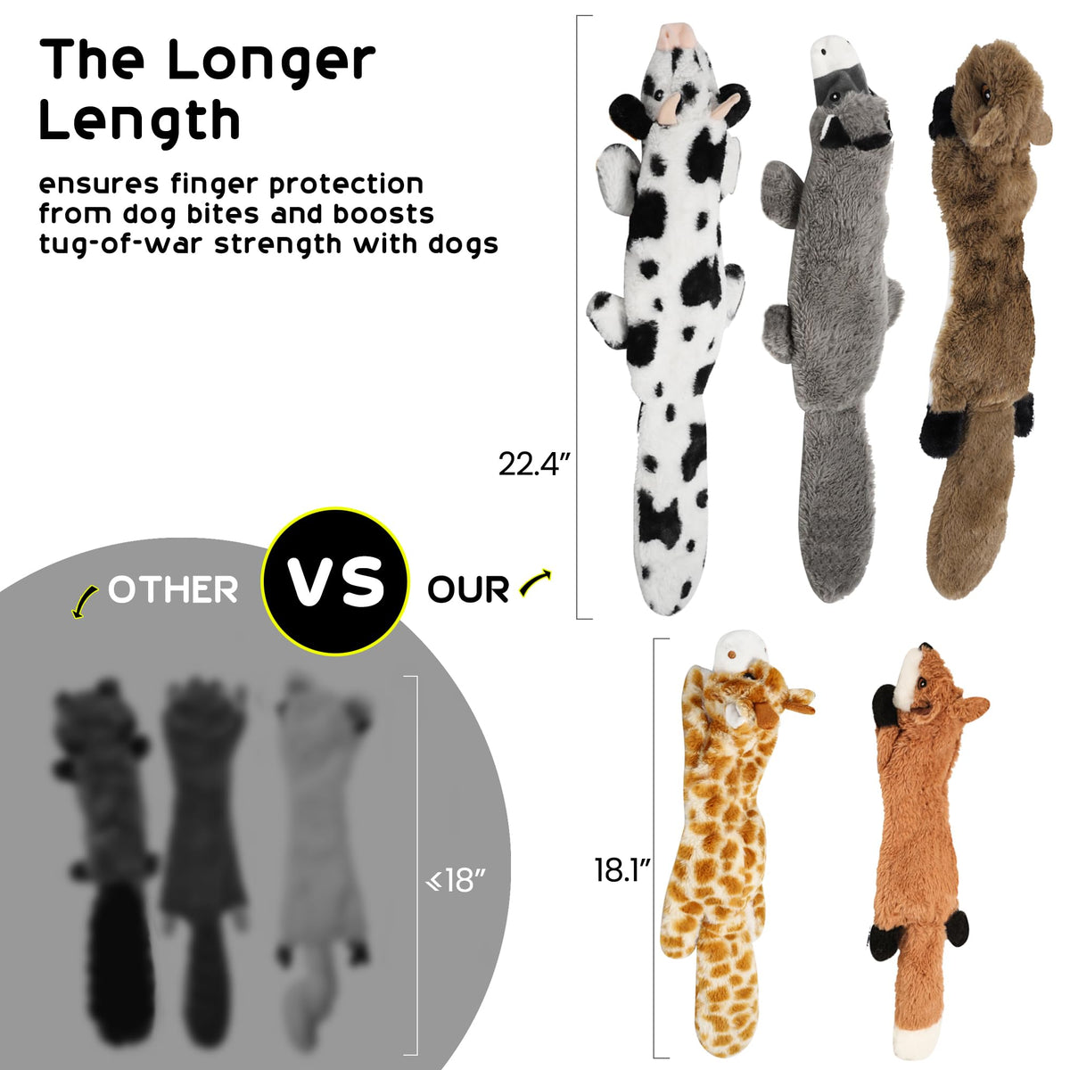 5 PCS Crinkle Plush Dog Squeaky Toys F8672
