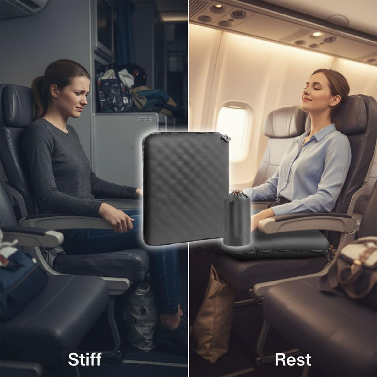 2 Pcs Inflatable Nylon TPU Seat Cushion Z8656