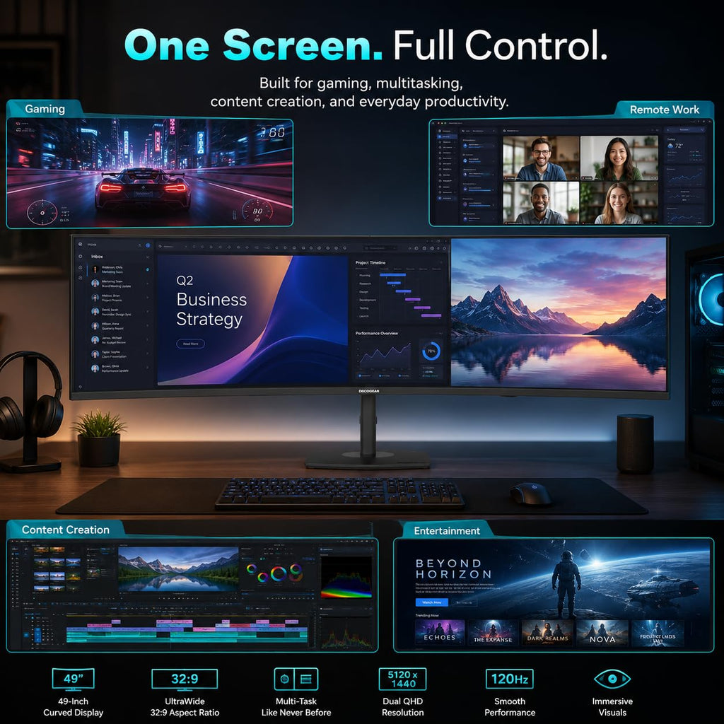 49 Inch Curved Ultrawide Monitor 5120x1440 120Hz Y36050