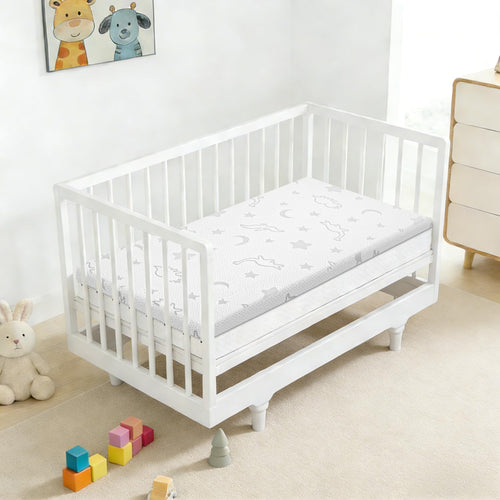 2" High Density Foam Crib Mattress Topper with Waterproof Washable Cover Q6964