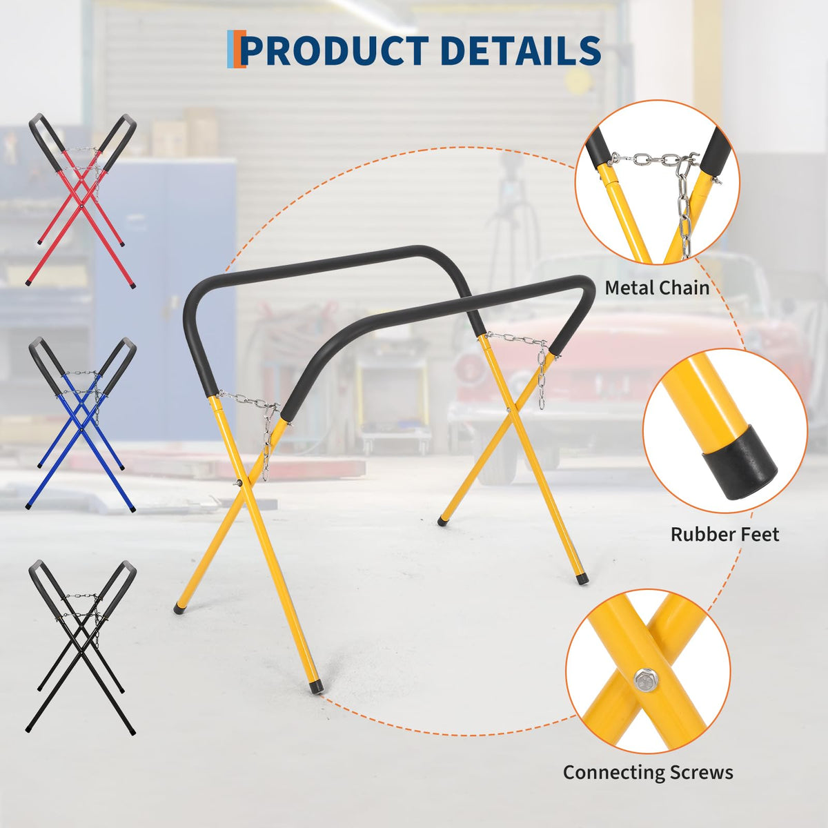 Heavy Duty Folding Work Stand 500 lbs Capacity Yellow K632285