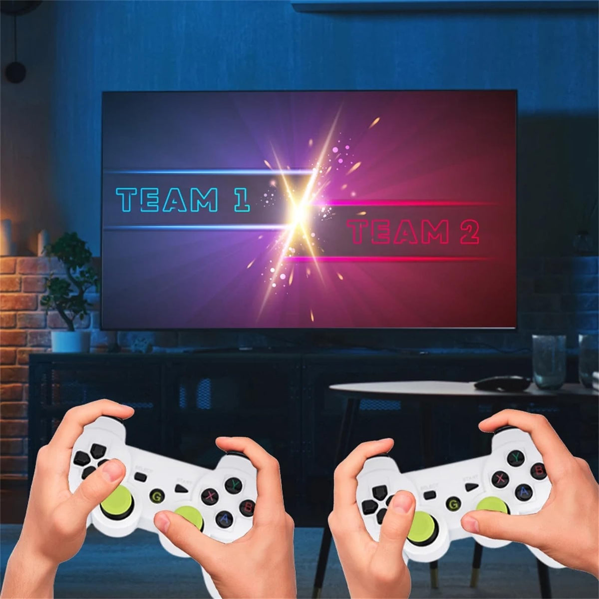 Retro Game Console 4K HD Wireless TV Stick Dual Handle Portable U233226