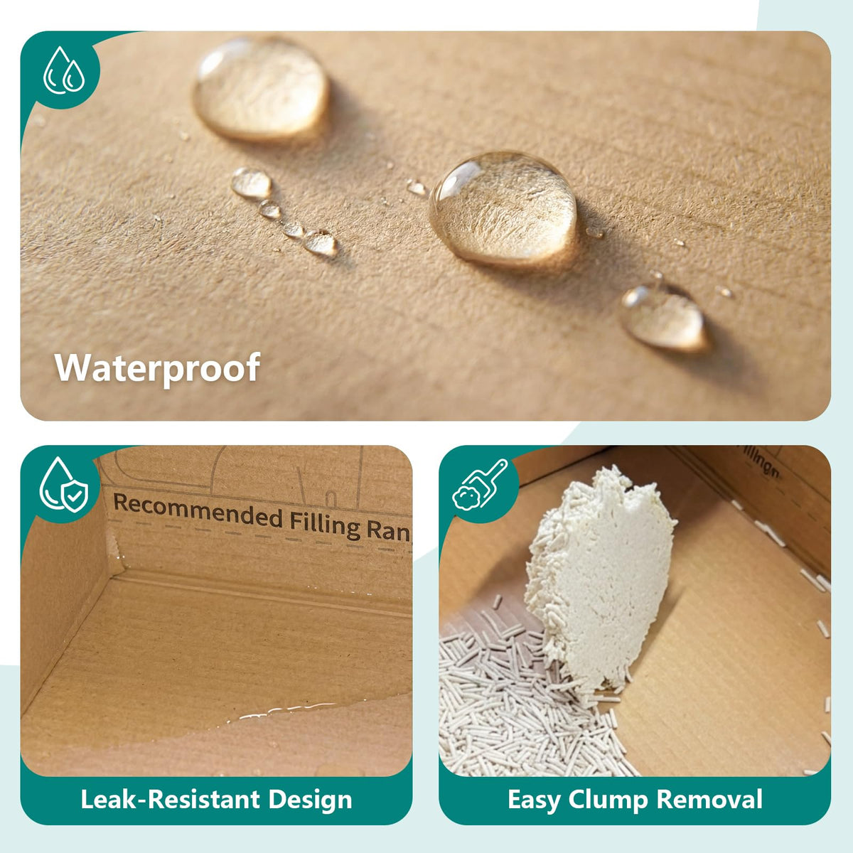 3-Pack Jumbo Disposable Cardboard Cat Litter Box W2607