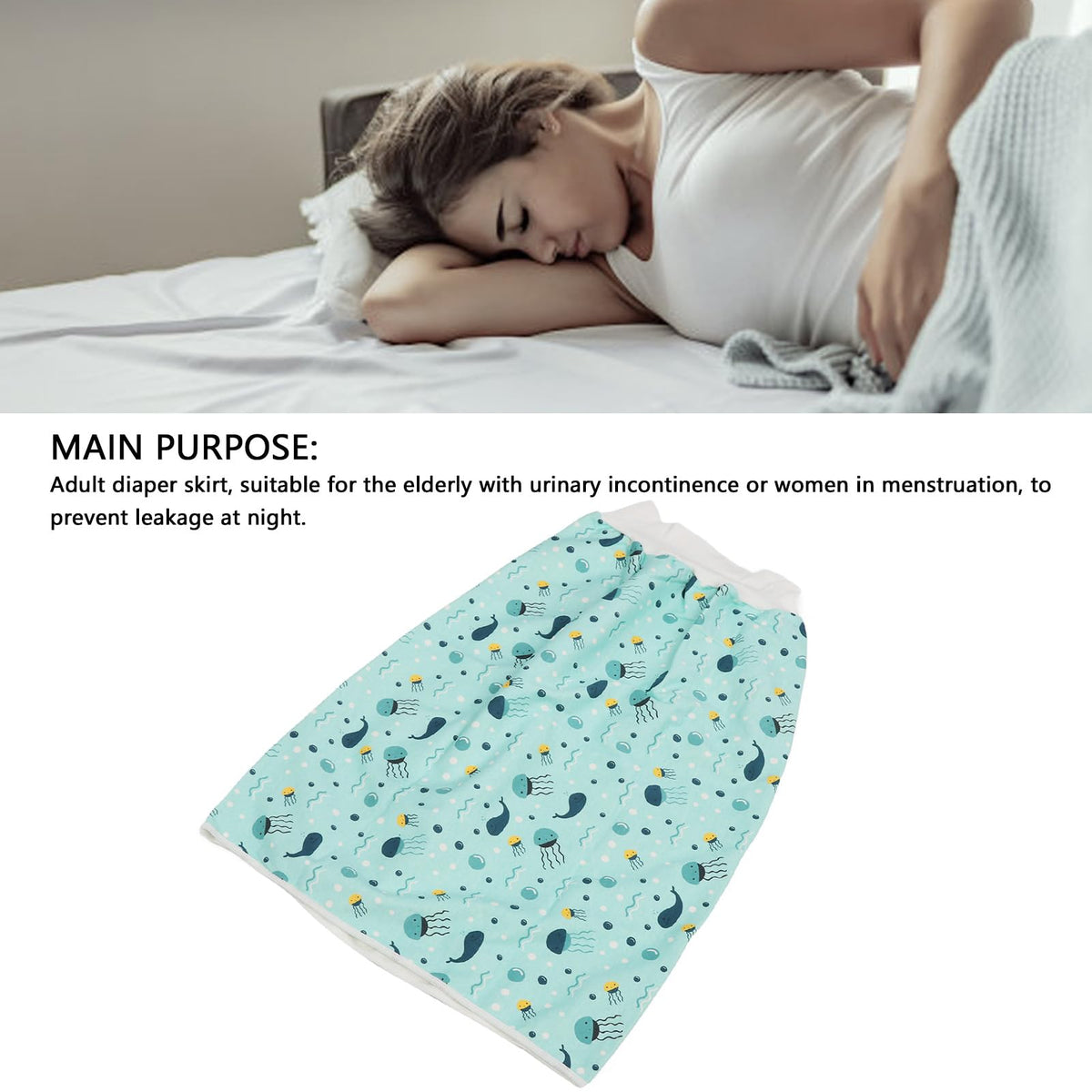 Wearable Incontinence Bed Pads Cotton Cloth Reusable XL K135521