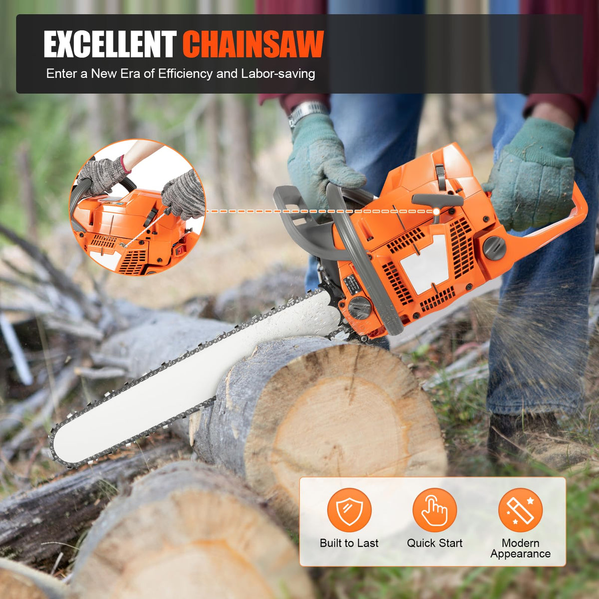 24 Inch 72cc 2 Stroke Gas Chainsaw N277023