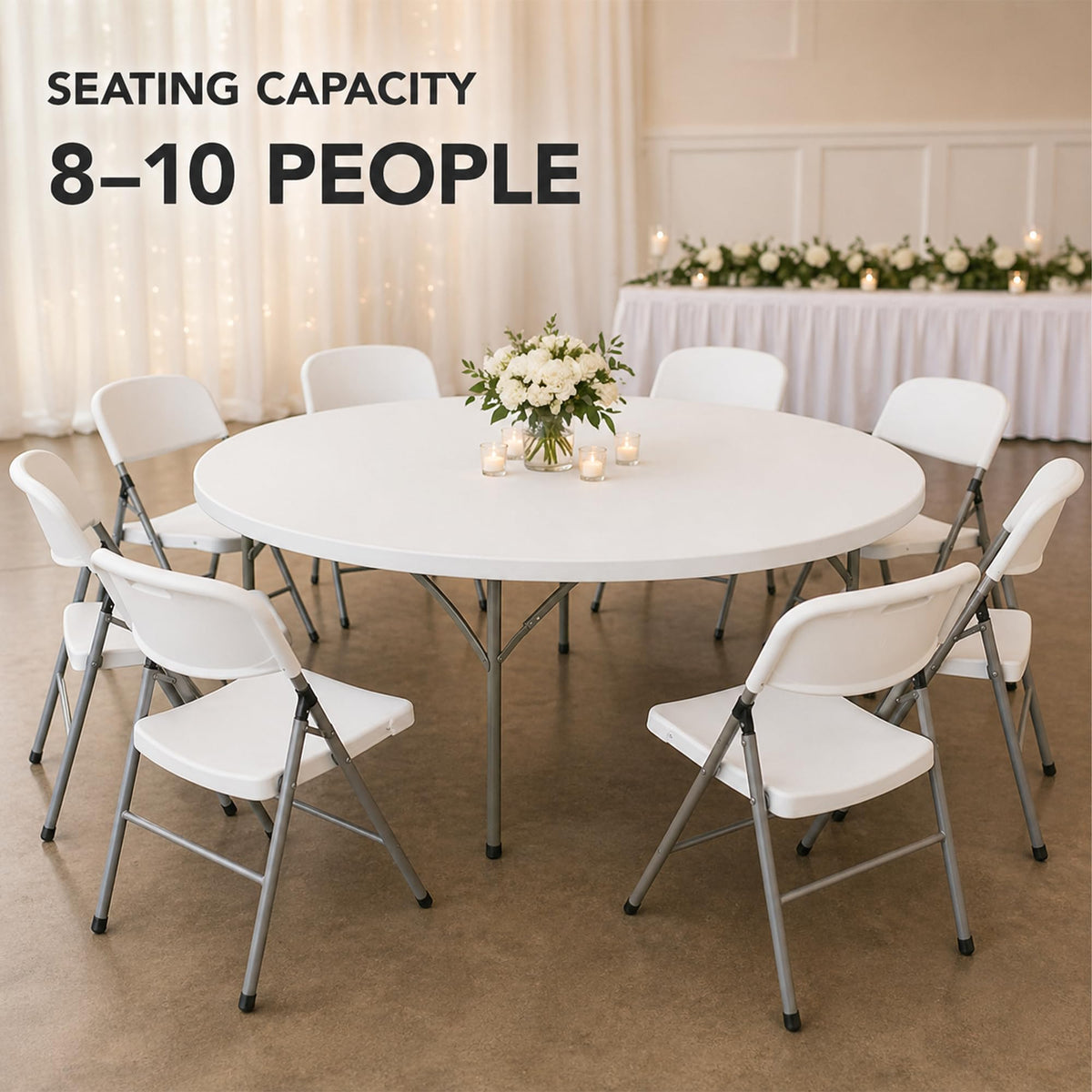 72-Inch Round Plastic Folding Tables 9-Pack G7178