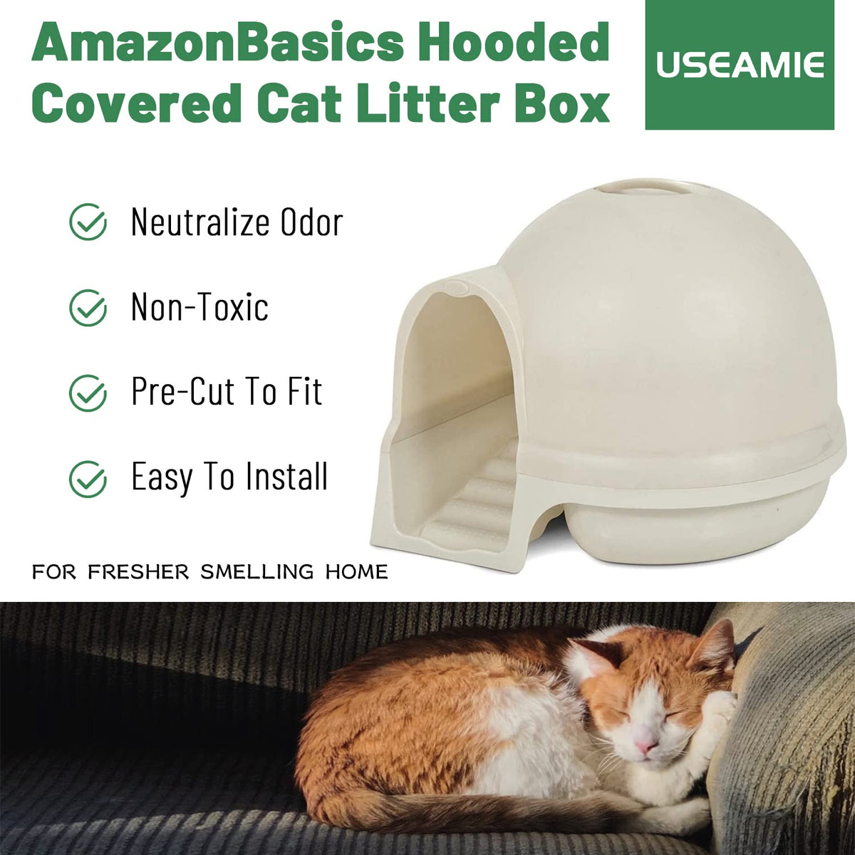 Activated Carbon Cat Litter Box Replacement Filters 4 Pack T66886