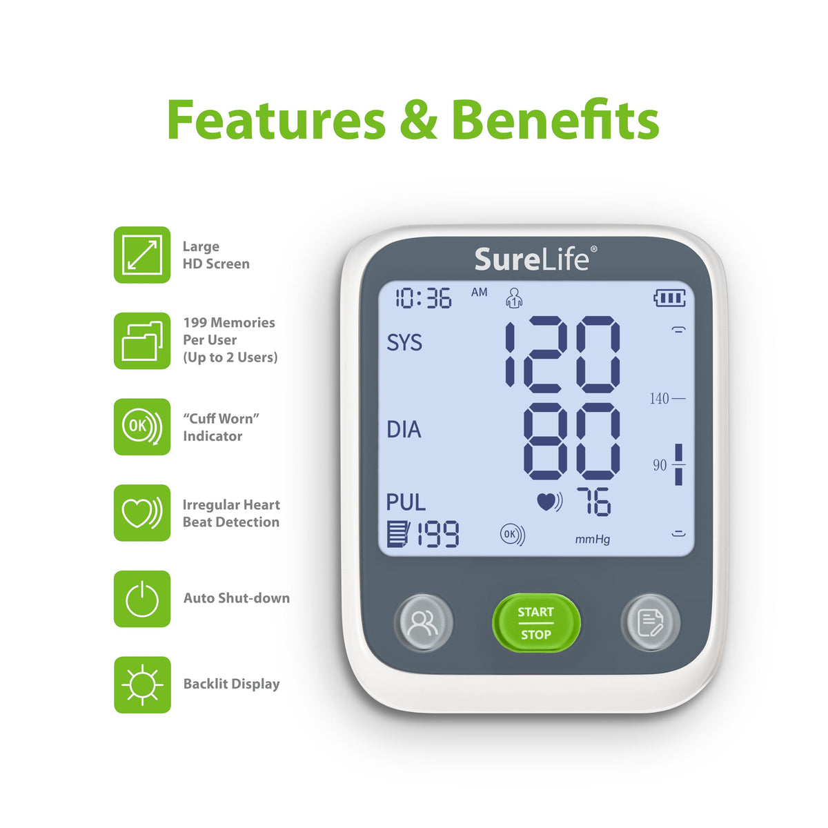 Upper Arm Blood Pressure Monitor with Arm Cuff N7416