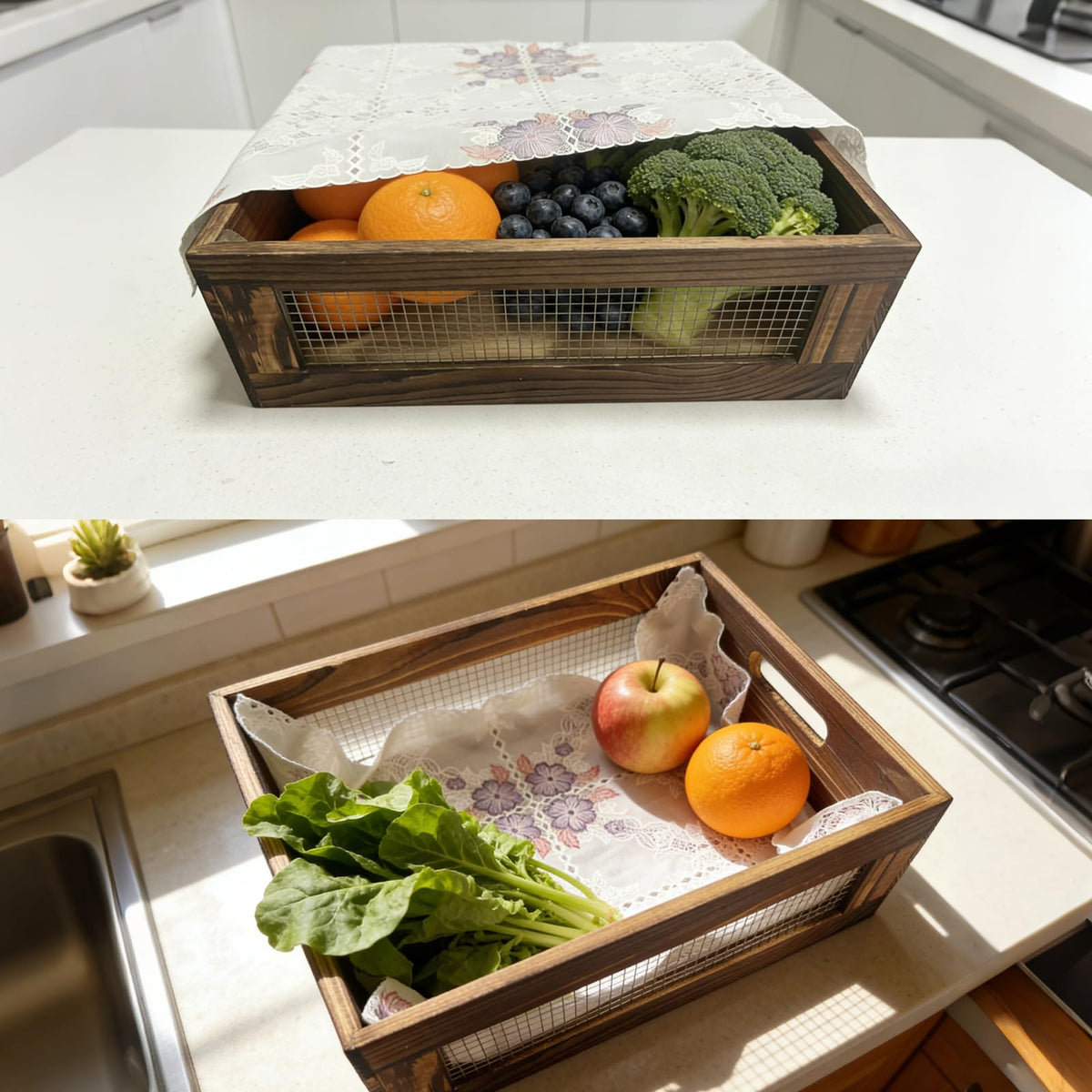 Set of 3 Wooden Nesting Crate A54145