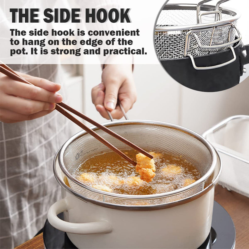 Stainless Steel Deep Fry Basket with Detachable Handle W63235