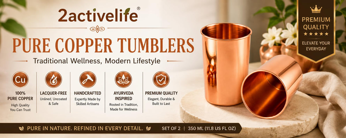Copper Drinking Cups Set of 2, 350ml Unlined Uncoated T132