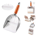 304 Stainless Steel Cat Litter Scoop with Holder Stand Q90373